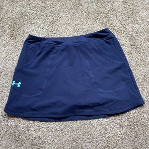 Under Armour, navy & teal tennis skirt, shorts underneath, pockets